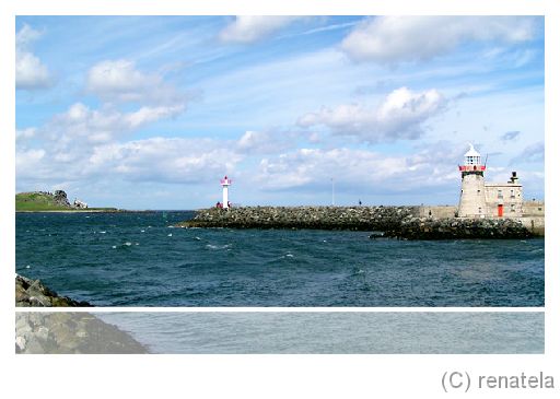 lighthouse Howth pier with lighthouse.